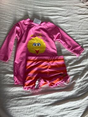 Pink Sesame Street swim suit